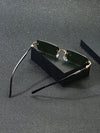 1pair Men Square Frame Fashion Glasses Travel Accessories