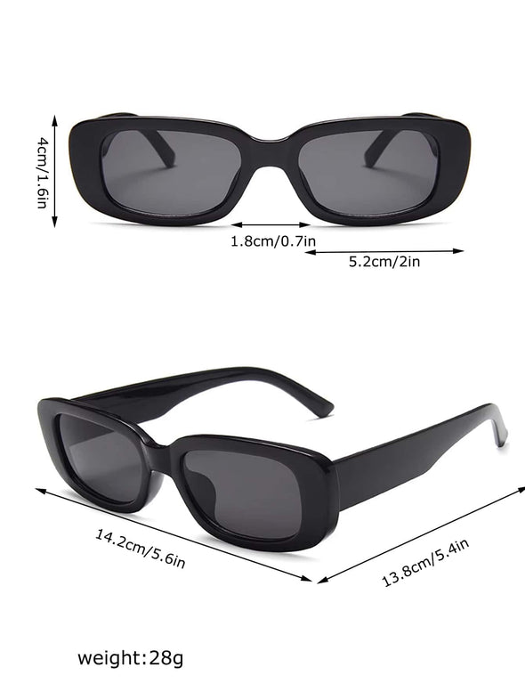 1pc Vintage Small Square Frame Sunglasses, Punk Fashion Street Shooting Shades With Glasses Box Included