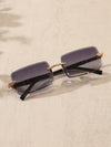 1pair Men Square Frame Fashion Glasses Travel Accessories