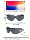 1pc Men's Plastic Frame Star Decorated Sunglasses With Large Frame And Y2k Style, Suitable For Summer And Ski Season
