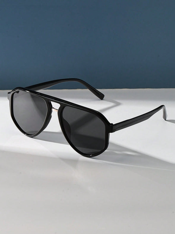 1pair Men Square Frame Fashion Glasses Travel Accessories