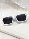 1pc Retro Rectangular Frame Sunglasses For Men And Women Plastic Fashion Classic Decorative Outdoor Travel Beach Vacation Anti-Uv Glasses