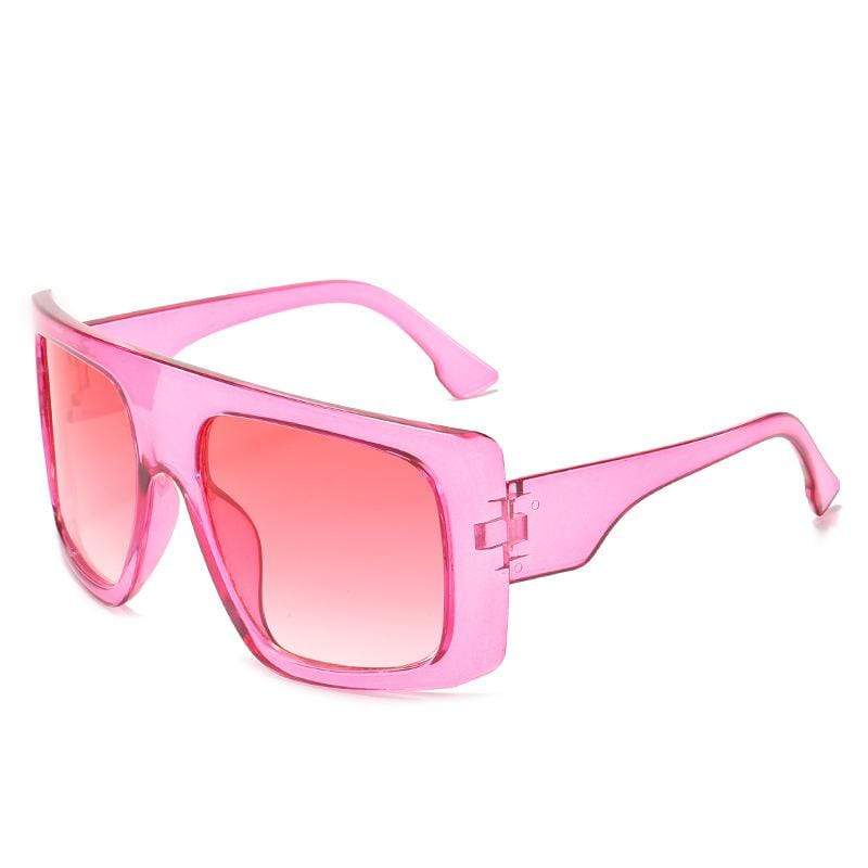 Blue Pink Chain Leg Square Sunglasses For Women Vintage New Brand Oversized  Alloy Gradient Sun Glasses Female Hollow Eyewear - AliExpress