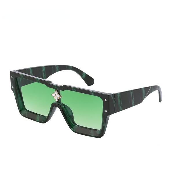 Fashion Vintage Oversized Frame Square Luxury Brand Designer Sunglasses Men Millionaire Diamond Flower Sun Glasses Women