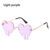 Fashion Retro Rimless Sunglasses Vintage Clouds diamond Tassel Steampunk Disco Glasses Funny Cloud Shaped Shades