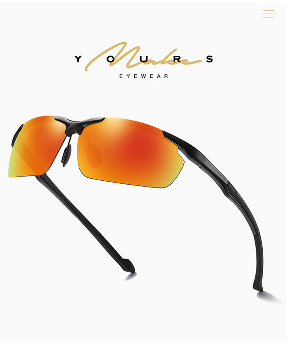 8016 Aluminium Polarized Driving Sunglasses For Men UV400 Protection Glasses Tac Orange Lenses Men New Brand Sunglasses 8016