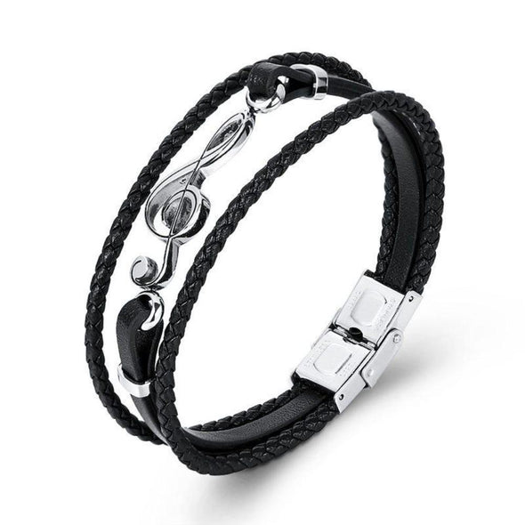 High-quality Leather Handmade Personalise Unique Bracelet Limited Edition(Guitar+Traditional guitar+ Beth+ Saxophone+Music )