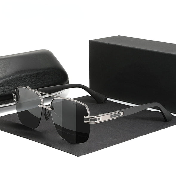 New Design Sunglasses For Men Polarized Gradient Sun glasses Women Men Semi-Rimless Square Retro Eyewear Okulary