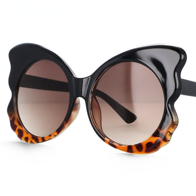 Oversized Butterfly Ladies Sunglasses Black Leopard Color Decorative Fashion Women's Shades