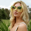 Oversized Square Luxury Sunglasses Hollow Men Women Fashion Shades Vintage Glasses