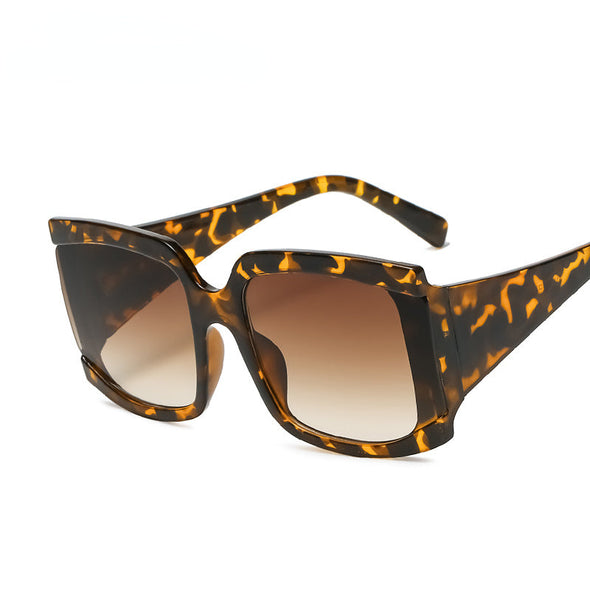 Classic Oversized Square Sunglasses Women New Fashion Black Leopard Sun Glasses Female Gradient Vintage Big Shades
