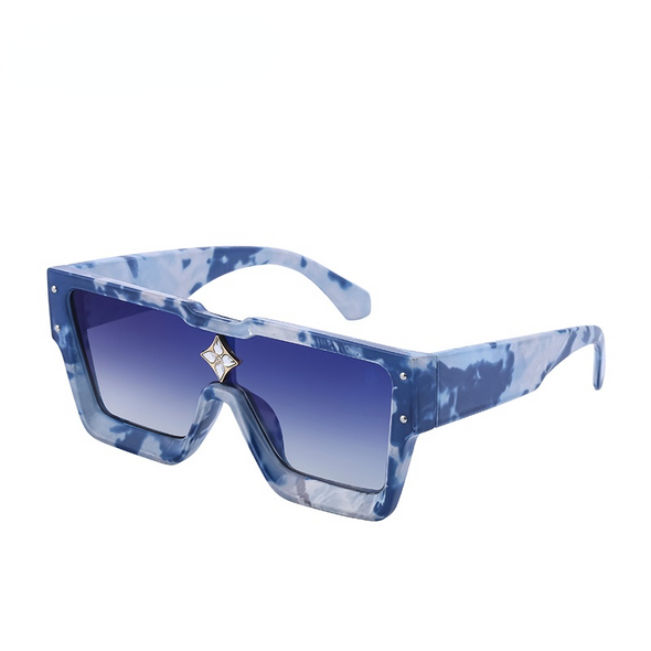 Fashion Vintage Oversized Frame Square Luxury Brand Designer Sunglasses Men Millionaire Diamond Flower Sun Glasses Women