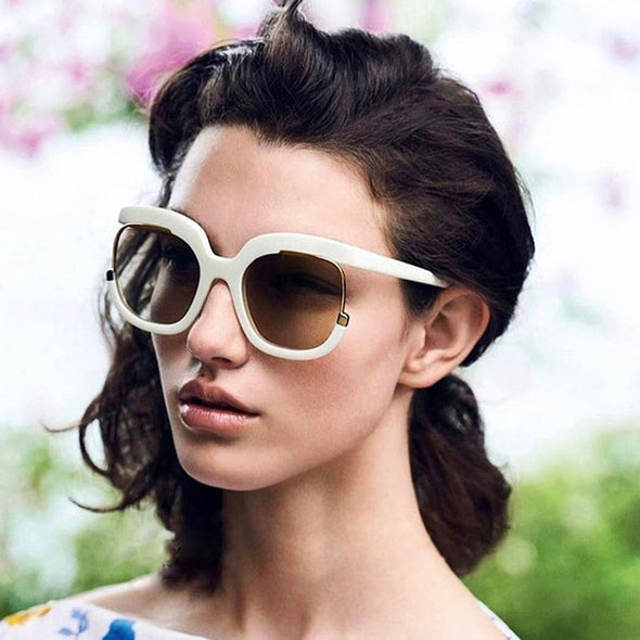 Women Sunglasses Luxury Brand High End half Frame Club Green Tea Oval Sun Glasses for women female sunnies