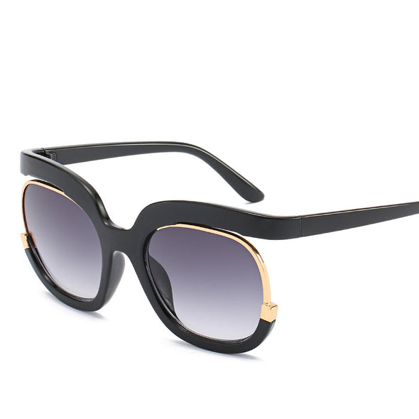 Women Sunglasses Luxury Brand High End half Frame Club Green Tea Oval Sun Glasses for women female sunnies