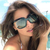 Women Sunglasses Luxury Brand High End half Frame Club Green Tea Oval Sun Glasses for women female sunnies