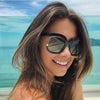 Women Sunglasses Luxury Brand High End half Frame Club Green Tea Oval Sun Glasses for women female sunnies