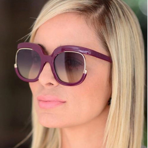 Women Sunglasses Luxury Brand High End half Frame Club Green Tea Oval Sun Glasses for women female sunnies