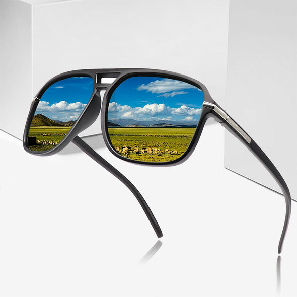 2023 Fashion Men Cool Square Style Gradient Polarized Sunglasses Driving Vintage Brand Design Cheap Sun Glasses Oculos De Sol