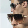 Fashion Metal gradient square frame men's sunglasses brand Design driving sunglasses Vintage sun Glasses