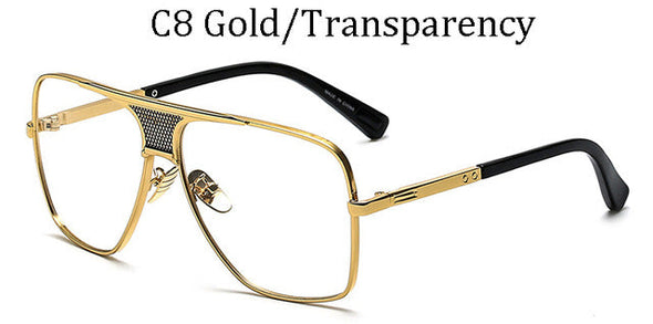 Fashion Metal gradient square frame men's sunglasses brand Design driving sunglasses Vintage sun Glasses
