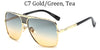 Fashion Metal gradient square frame men's sunglasses brand Design driving sunglasses Vintage sun Glasses