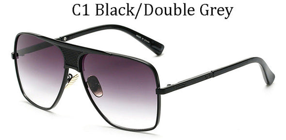 Fashion Metal gradient square frame men's sunglasses brand Design driving sunglasses Vintage sun Glasses