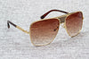 Fashion Metal gradient square frame men's sunglasses brand Design driving sunglasses Vintage sun Glasses