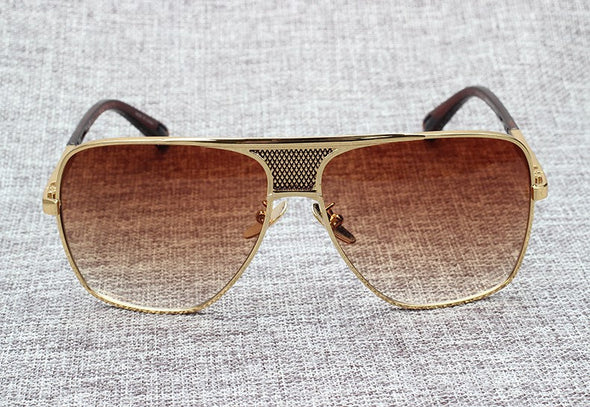 Fashion Metal gradient square frame men's sunglasses brand Design driving sunglasses Vintage sun Glasses