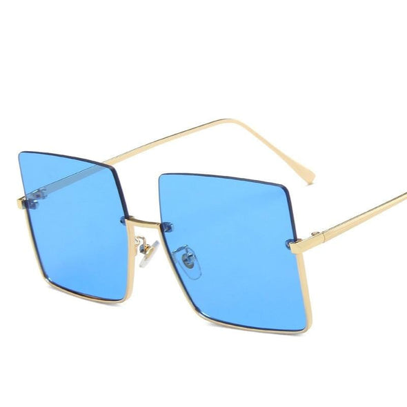 Square Rimless Sunglasses Women  Luxury Glasses Women/Men Retro Brand Eyeglasses Women Metal Gafas