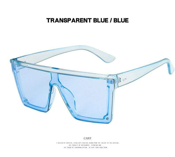 Square Women  Luxury Vintage Design Big Frame Mirror Sunglasses