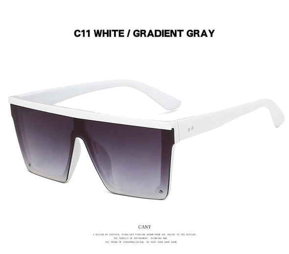 Square Women  Luxury Vintage Design Big Frame Mirror Sunglasses