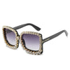 Vintage Oversized Square Colorful Diamond Sunglasses Women Luxury Crystal Fashion Sun Glasses For Female Rhinestone UV400