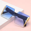 new jointed rimless sunglasses women men oversized personalized glasses