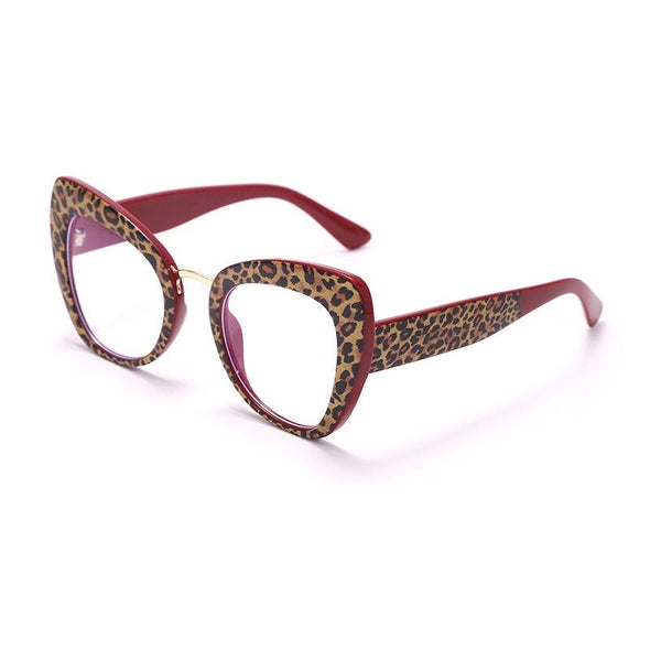 Fashion Cat Eye Glasses Women Men Computer Eyeglasses Optical Blue Light Glasses Leopard Retro Spectacles Frame