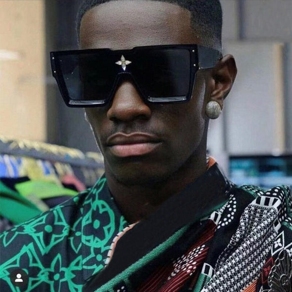 Fashion Vintage Oversized Frame Square Luxury Brand Designer Sunglasses Men Millionaire Diamond Flower Sun Glasses Women