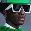 Fashion Vintage Oversized Frame Square Luxury Brand Designer Sunglasses Men Millionaire Diamond Flower Sun Glasses Women