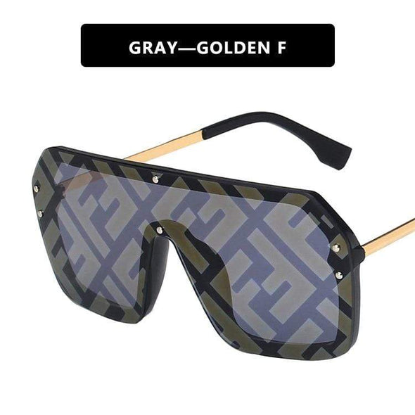 Futuristic Leopard FF Sunglasses Women Oversized Glasses
