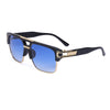 Big Square Sunglasses Men Luxury Metal Plastic Frame Classic Glass Retro Gradient Black Blue Oversized Lens Eyeglasses