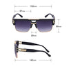 Big Square Sunglasses Men Luxury Metal Plastic Frame Classic Glass Retro Gradient Black Blue Oversized Lens Eyeglasses