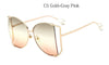 New Brand Pearls Half Round Sunglasses Women Fashion Big Frame Gradient Sun Glasses Female Oculos Unisex Eyewear