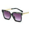 New Fashion Cat Eye Sunglasses Women Men Leopard Black Gradient Lens Metal Luxury Frame Brand Designer Square Sunglasses