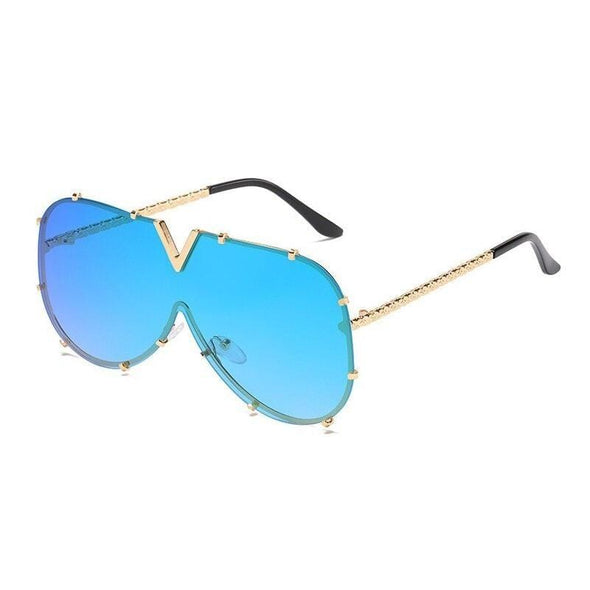 New Fashion One Piece Shield For Women Vintage Oversized Paw Sun Glasses