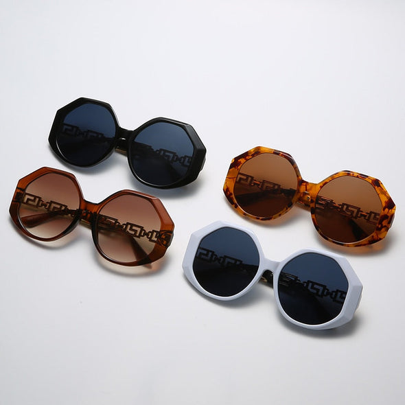 Fashion Round Sunglasses Women Men Luxury Model Leopard Black Style Brand Designer Hollow Decorative Frame Vintage Cool