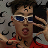 New Moon Rectangular Sunglasses for Women Man Vintage Outdoor Cycling Sports Hip Hop Punk Sun Glasses