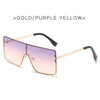 One Piece Square Sunglasses Designer Oversized Big Frame Shades