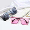 One Piece Square Sunglasses Designer Oversized Big Frame Shades