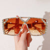 New Personalized Large Frame Women's Sunglasses Rhinestone Sunglasses Fashion Travel Party Glasses Sunglasses