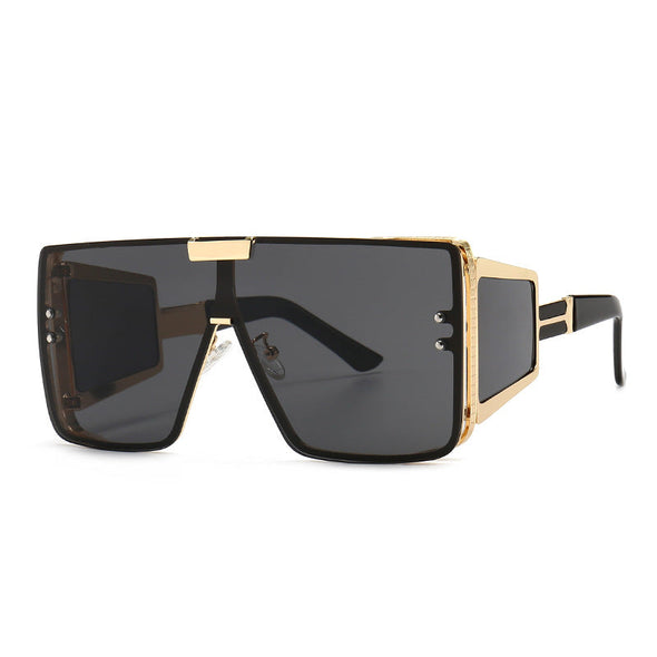 Vintage Flat Top One Piece Sunglasses Sun Glasses Women Men Fashion Oversized Square Gradient Eyeware  Driving Travel