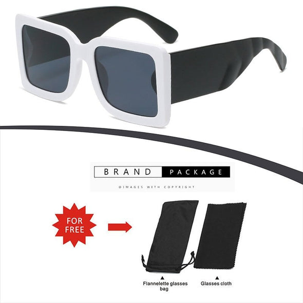 new European and American trend l square sunglasses men and women personality wide-legged sunglasses hit color glasses