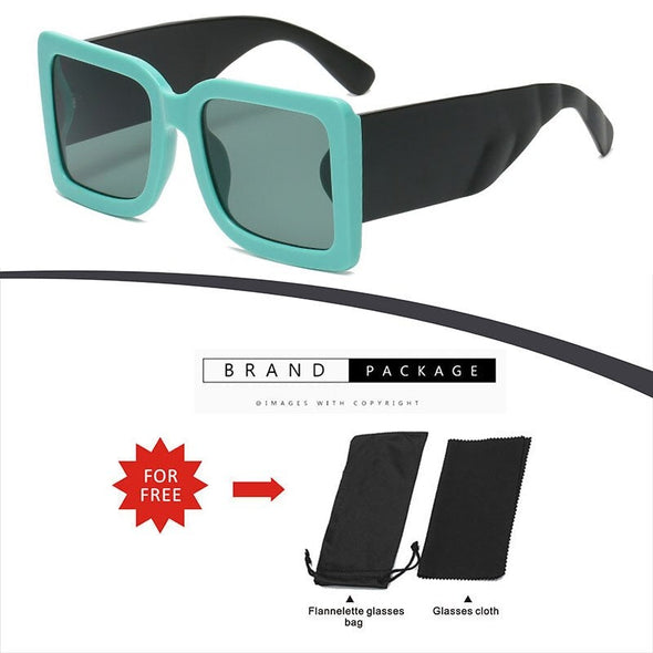 new European and American trend l square sunglasses men and women personality wide-legged sunglasses hit color glasses